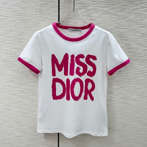 送料無料ミス ディオール コピー グラフィティ コットン リネン ジャージー Tシャツ 3色 det91675